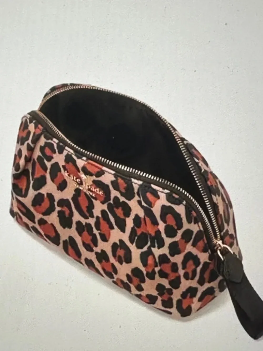 Kate Spade Brown and Black Leopard Chelsea Cosmetic Case NWT